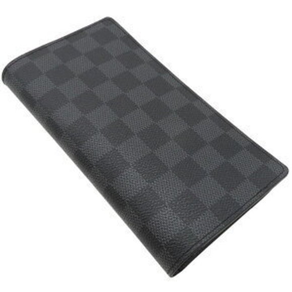 LOUIS VUITTON Long Wallet Portefeuille Braza Graphite Black Bifold Black - Picture 2 of 9